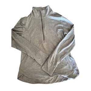 Apana Gray Half‎ Zip Hoodie Women's Size M Activewear Pullover Thumbholes